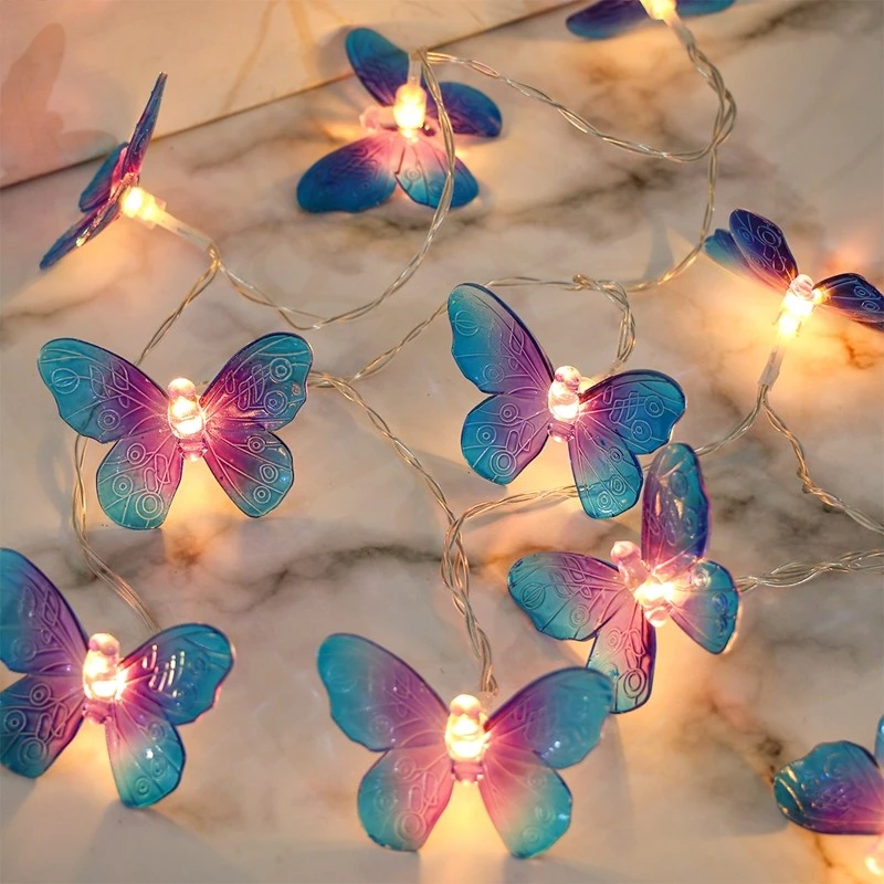 【Local Stock】1.5M Butterfly Design Fairy Lights Battery Operated 10Led Bulb String Lights Butterfly Decor Christmas Lights Home Decor