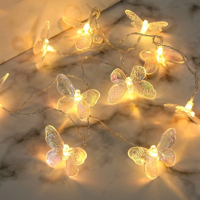 【Local Stock】1.5M Butterfly Design Fairy Lights Battery Operated 10Led Bulb String Lights Butterfly Decor Christmas Lights Home Decor