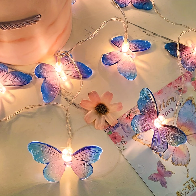 【Local Stock】1.5M Butterfly Design Fairy Lights Battery Operated 10Led Bulb String Lights Butterfly Decor Christmas Lights Home Decor