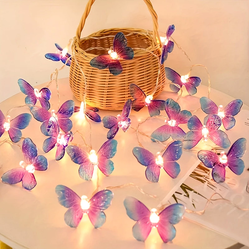【Local Stock】1.5M Butterfly Design Fairy Lights Battery Operated 10Led Bulb String Lights Butterfly Decor Christmas Lights Home Decor