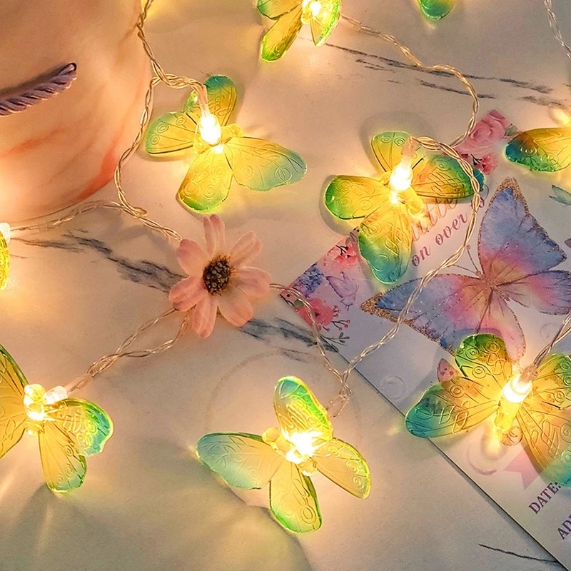 【Local Stock】1.5M Butterfly Design Fairy Lights Battery Operated 10Led Bulb String Lights Butterfly Decor Christmas Lights Home Decor