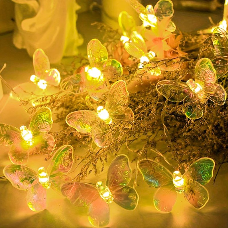 【Local Stock】1.5M Butterfly Design Fairy Lights Battery Operated 10Led Bulb String Lights Butterfly Decor Christmas Lights Home Decor
