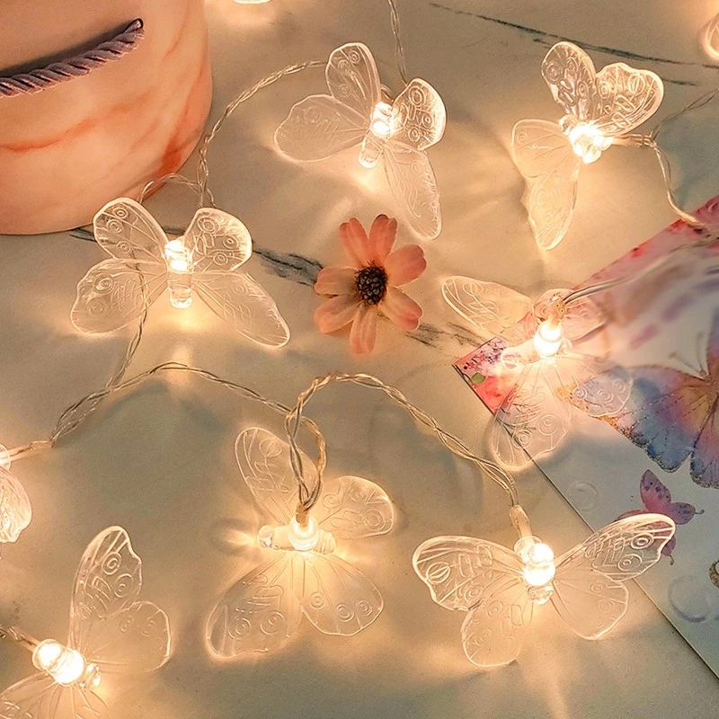 【Local Stock】1.5M Butterfly Design Fairy Lights Battery Operated 10Led Bulb String Lights Butterfly Decor Christmas Lights Home Decor