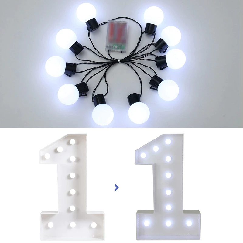 【Local Stock】73Cm 0-9 Giant Kt Board With Led Light Large Number Frame Backdrop Board For Kids 1St Birthday Decoration Set
