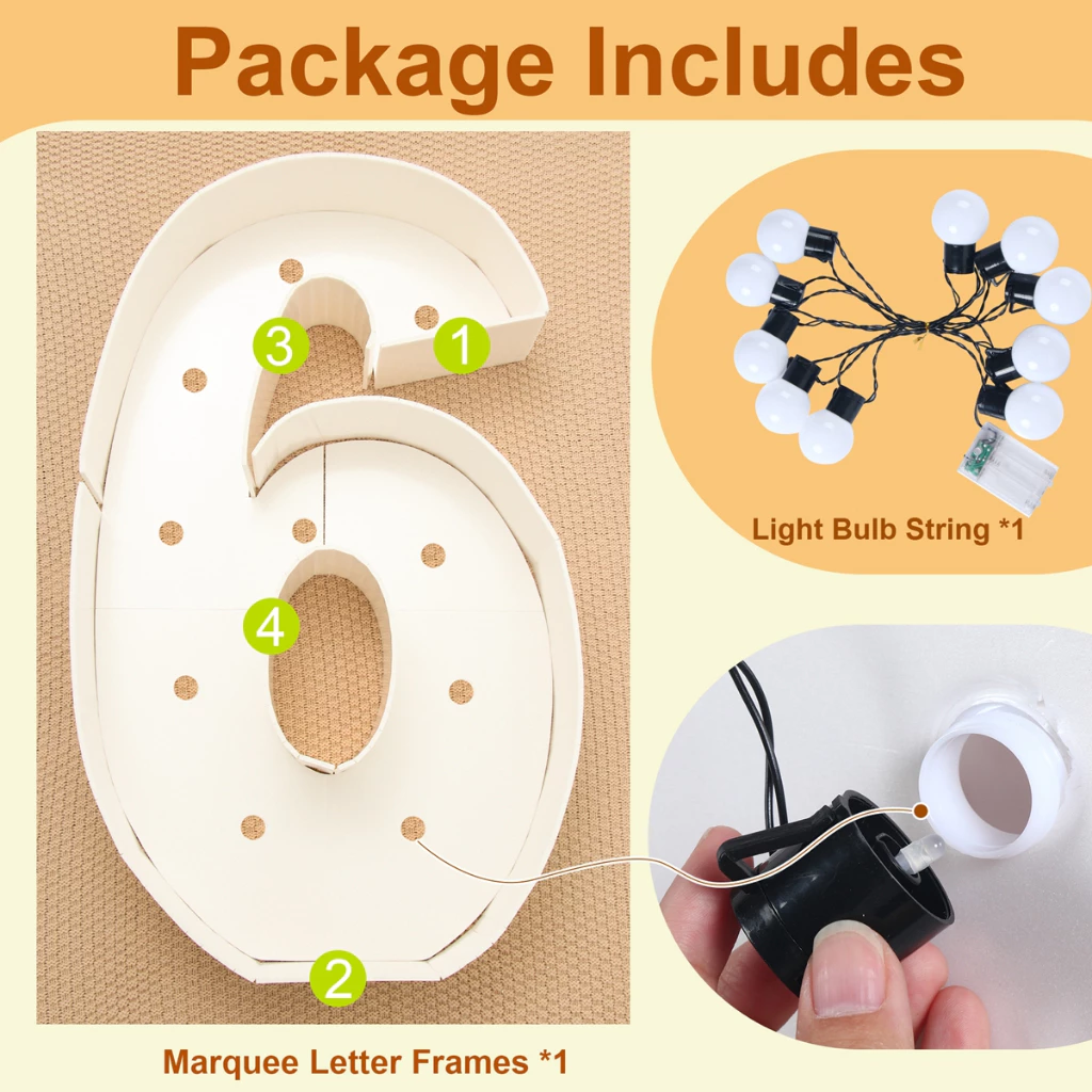 【Local Stock】73Cm 0-9 Giant Kt Board With Led Light Large Number Frame Backdrop Board For Kids 1St Birthday Decoration Set