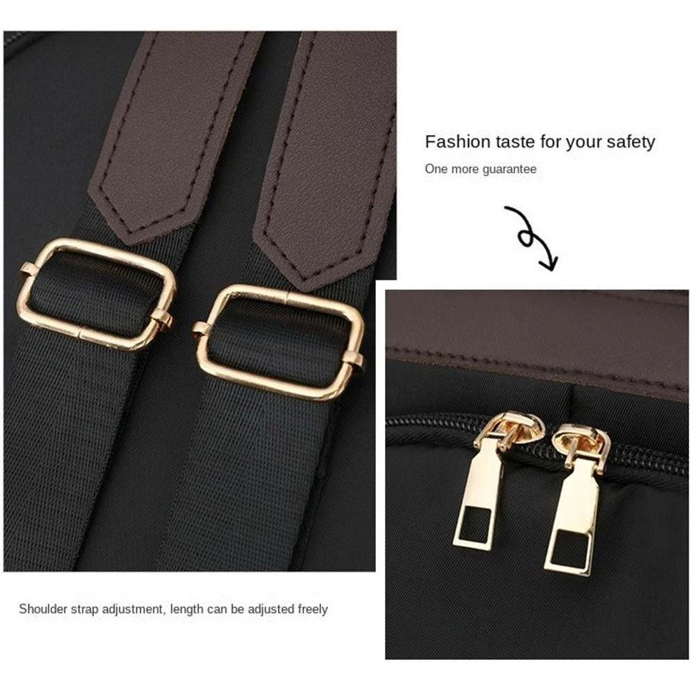 MELODIX School Shoulder Bag, Lightweight Cloth Anti-Theft Backpack, Simple Solid Color Large Capacity Travel Backpack for Women Girls