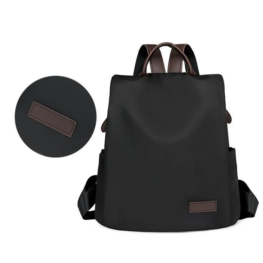 MELODIX School Shoulder Bag, Lightweight Cloth Anti-Theft Backpack, Simple Solid Color Large Capacity Travel Backpack for Women Girls