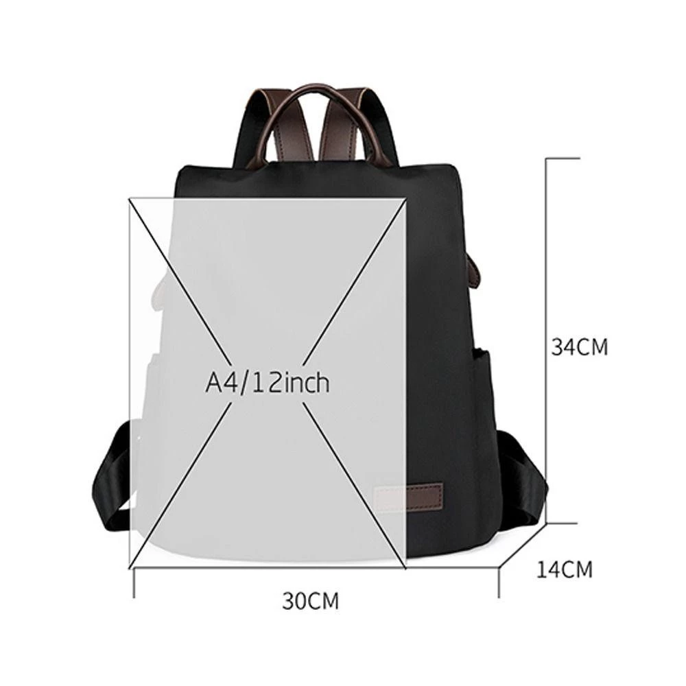 MELODIX School Shoulder Bag, Lightweight Cloth Anti-Theft Backpack, Simple Solid Color Large Capacity Travel Backpack for Women Girls