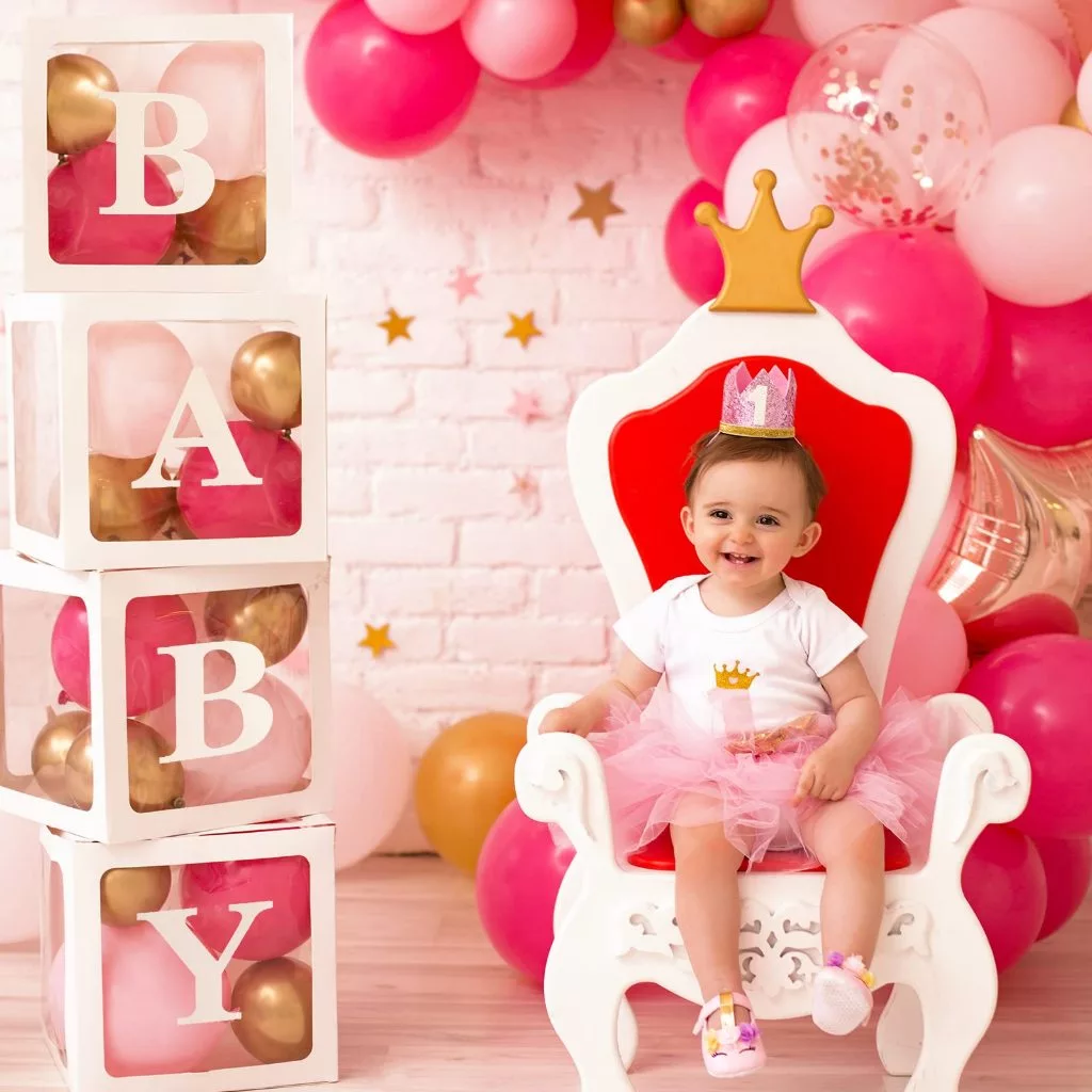 【Local Stock】25x25CM A-Z Alphabet DIY Name Transparent Balloon Box Boy Girl Baby Shower Wedding Birthday Party Decoration