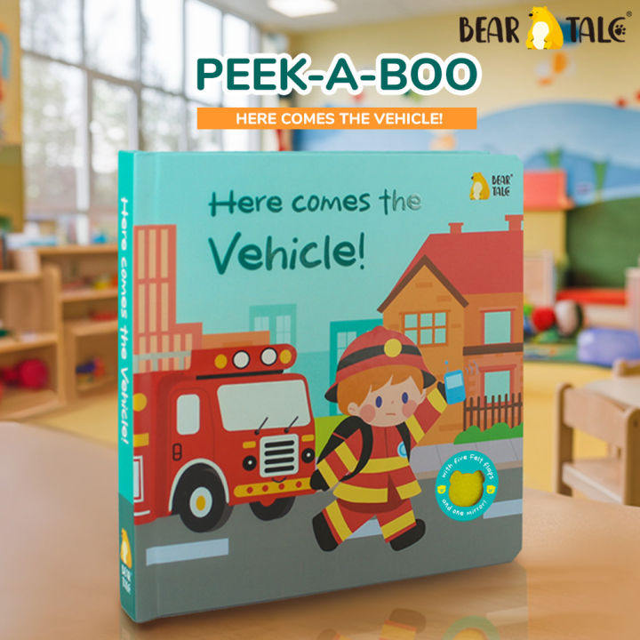 BEAR TALE Vehicle Lift-The-Flap Pictures Book for Kids Early Education 10 Pages