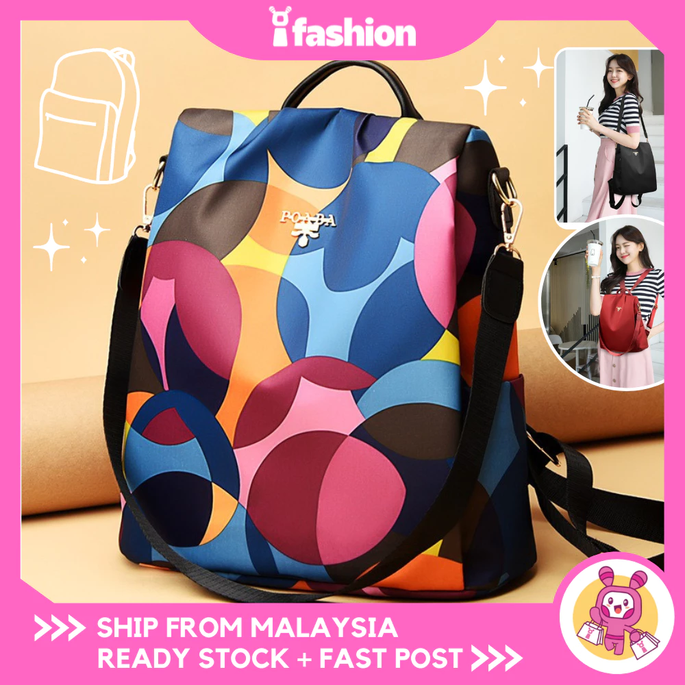 iFASHION 1493 Women Anti Thief Big Capacity School Backpack Bag Wanita Beg Galas Belakang Perempuan Besar