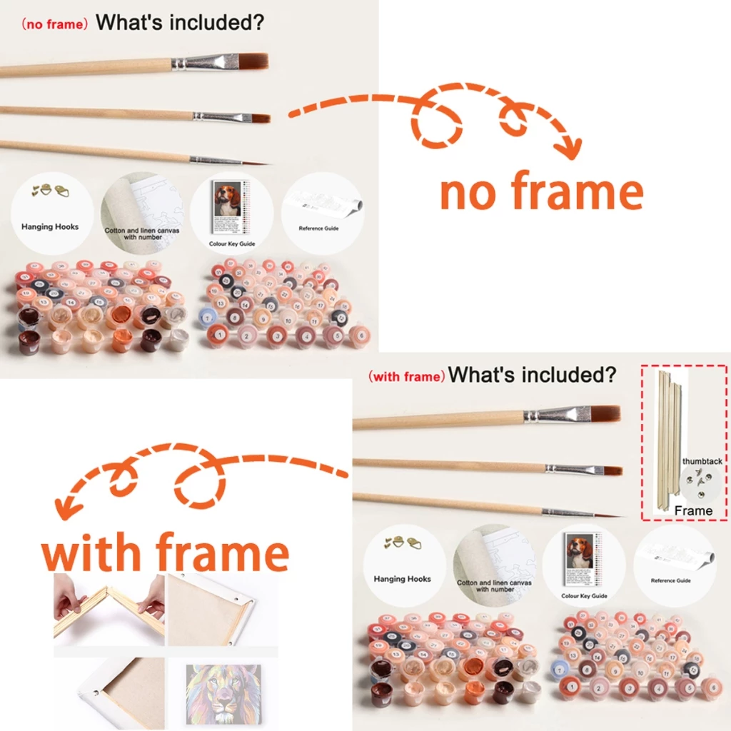 DROFE Painting by Number Flowers Paint by Number With Frame Painting Canvas Wall Art Home Decor