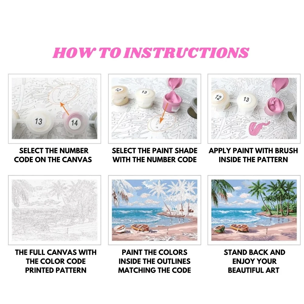 DROFE Painting by Number Flowers Paint by Number With Frame Painting Canvas Wall Art Home Decor