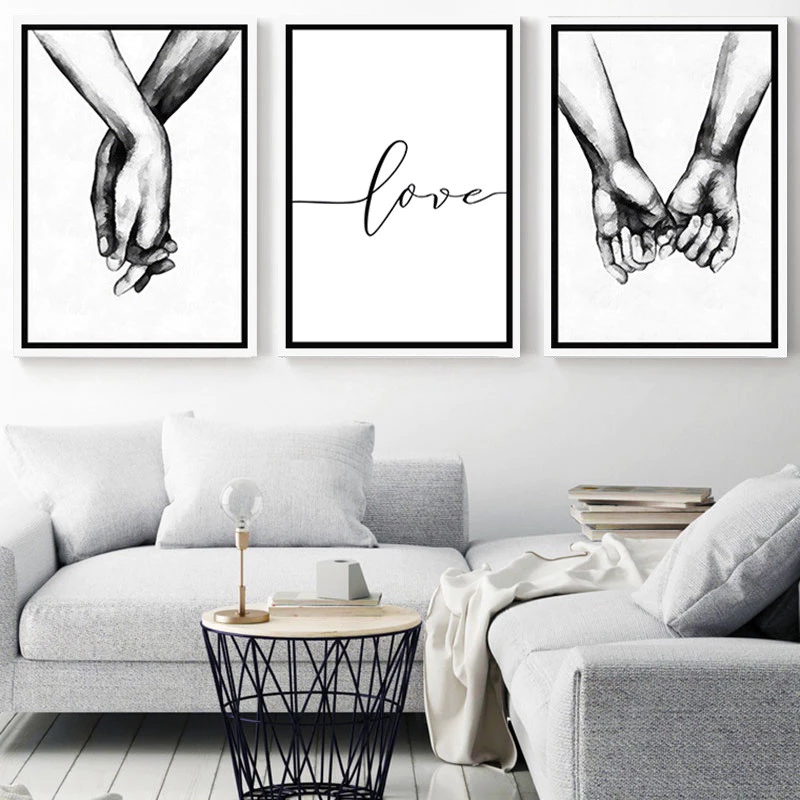 A4/A3 Frame 3PCS FA MI LY Poster Islamic Framed Painting Minimalist Canvas Painting Bedroom Wall Decoration Picture Framed Wall