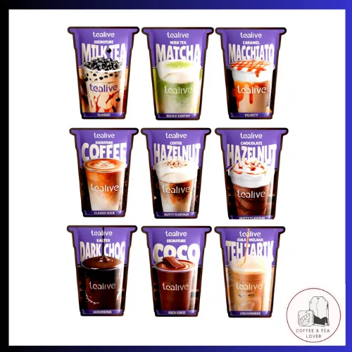 Tealive Instant Drinks Tea, Coffee & Chocolate/Kopi, Teh & Coklat 3-in-1 (9 Flavour) (1 - Sachet)