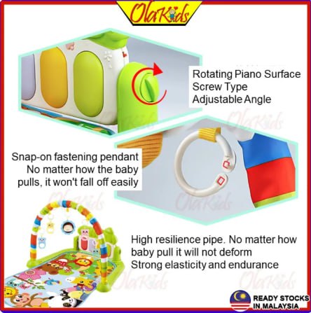 Baby Toys Colourful Musical Play Gym Playgym Play Mat Playmat Baby Mat - Animal