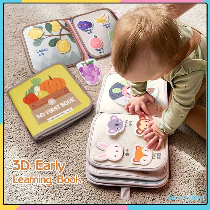 Sweetybayibayi Baby Busy Book 3D Sensory Quiet Cloth Book For Baby Early Learning Sensory Soft Book