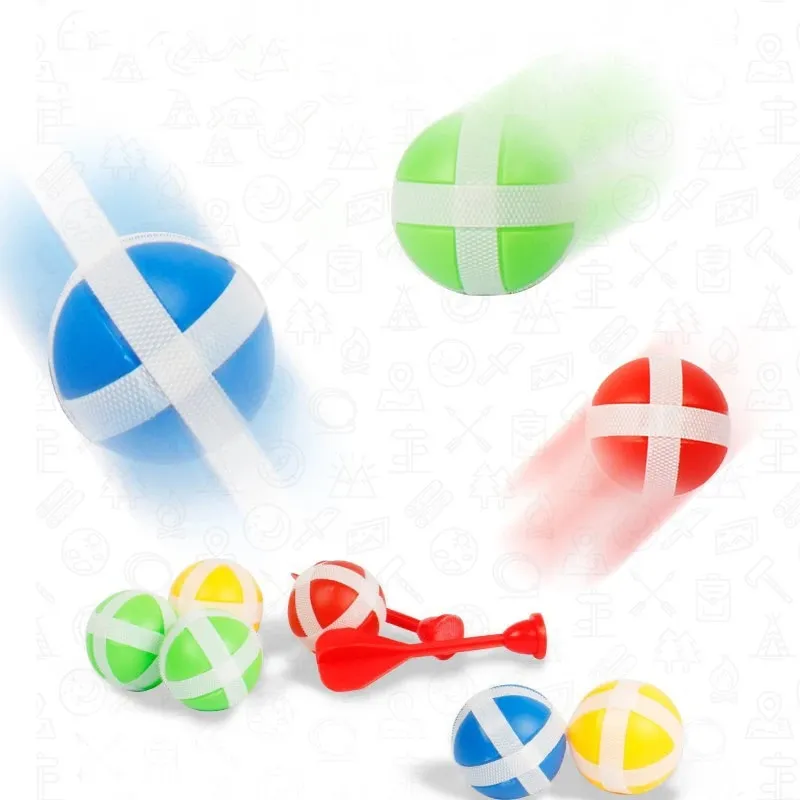 8 PCS Catapult Gun Sticky Ball Throwing Toys Children's Darts Accessories Suction Cup ball Outdoor Sports Sticky Target ball