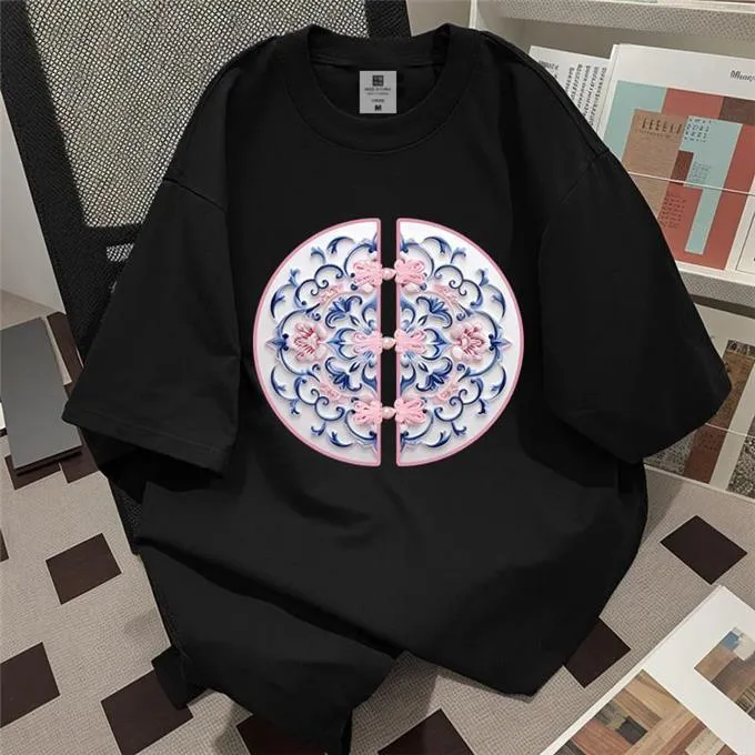 Muslim uD83D uDD25 uD83D uDC55 2025 CNY Happy New Year T-shirt Chinese Unisex Style Cotton T Shirt Women Short Sleeve Loose Tees Men Baju Perempuan▃COD