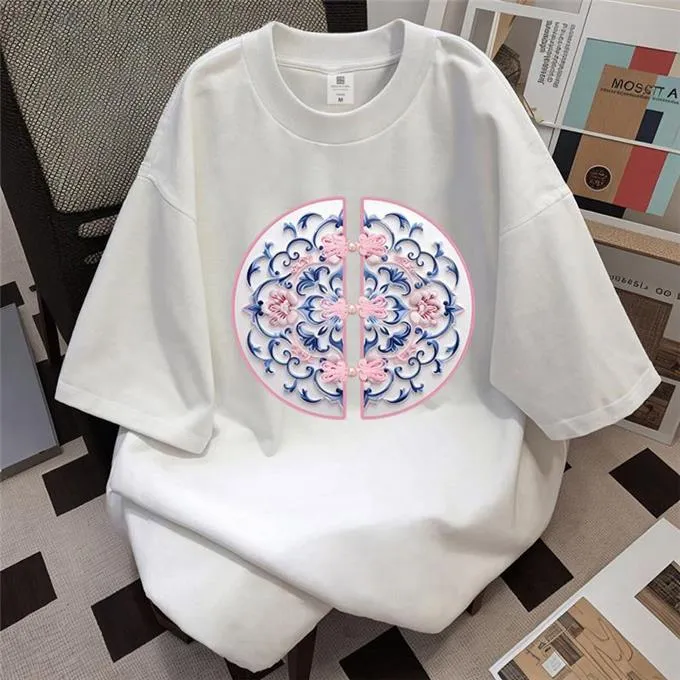 Muslim uD83D uDD25 uD83D uDC55 2025 CNY Happy New Year T-shirt Chinese Unisex Style Cotton T Shirt Women Short Sleeve Loose Tees Men Baju Perempuan▃COD