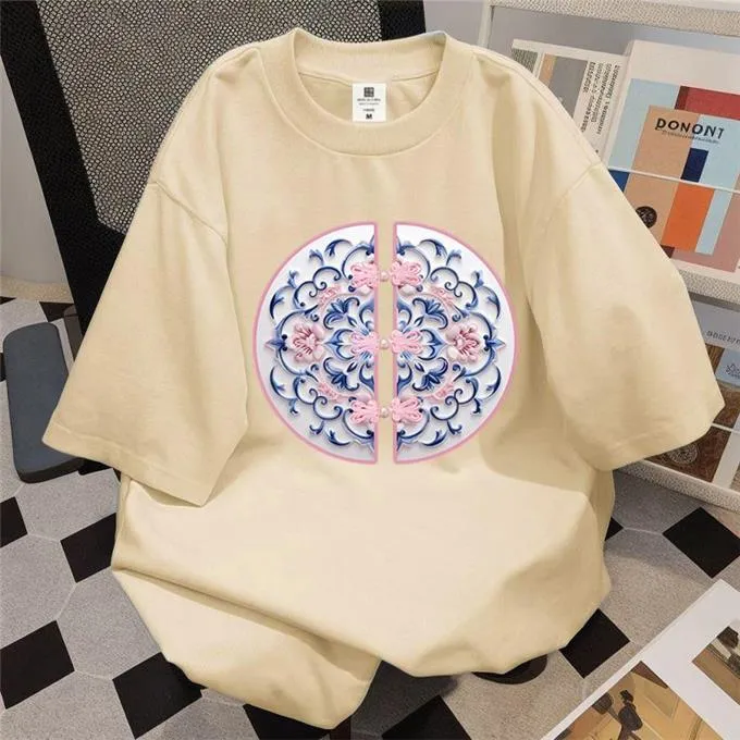 Muslim uD83D uDD25 uD83D uDC55 2025 CNY Happy New Year T-shirt Chinese Unisex Style Cotton T Shirt Women Short Sleeve Loose Tees Men Baju Perempuan▃COD