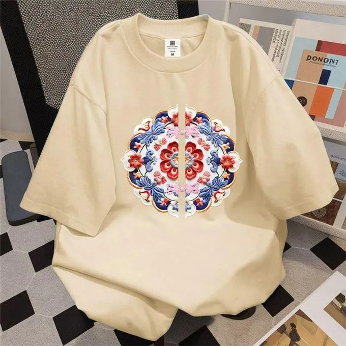 Muslim uD83D uDD25 uD83D uDC55 2025 CNY Happy New Year T-shirt Chinese Unisex Style Cotton T Shirt Women Short Sleeve Loose Tees Men Baju Perempuan▃COD