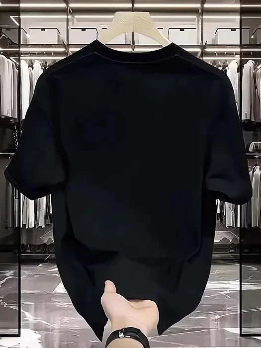 Baju Musim Panas Katun Pria Gaya Modis, Nyaman Dipakai dengan Gaya Kasual Murni