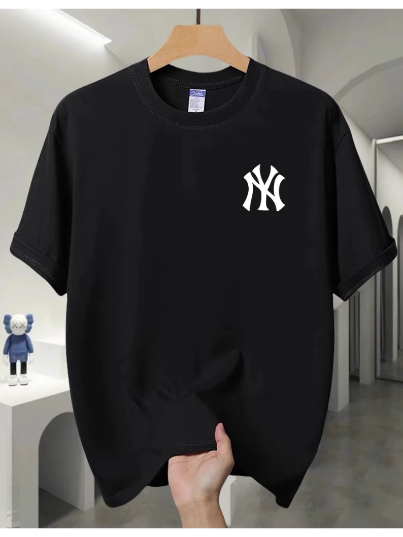 Baju Musim Panas Katun Pria Gaya Modis, Nyaman Dipakai dengan Gaya Kasual Murni