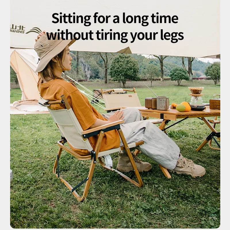 SPORT【Ready Stock】Camping Chair Foldable Outdoor Lightweight Wood Grain Kermit Chair Portable Backrest