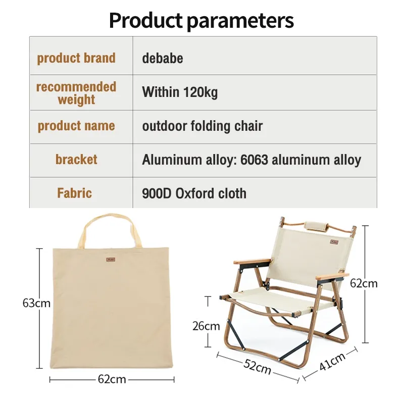 SPORT【Ready Stock】Camping Chair Foldable Outdoor Lightweight Wood Grain Kermit Chair Portable Backrest