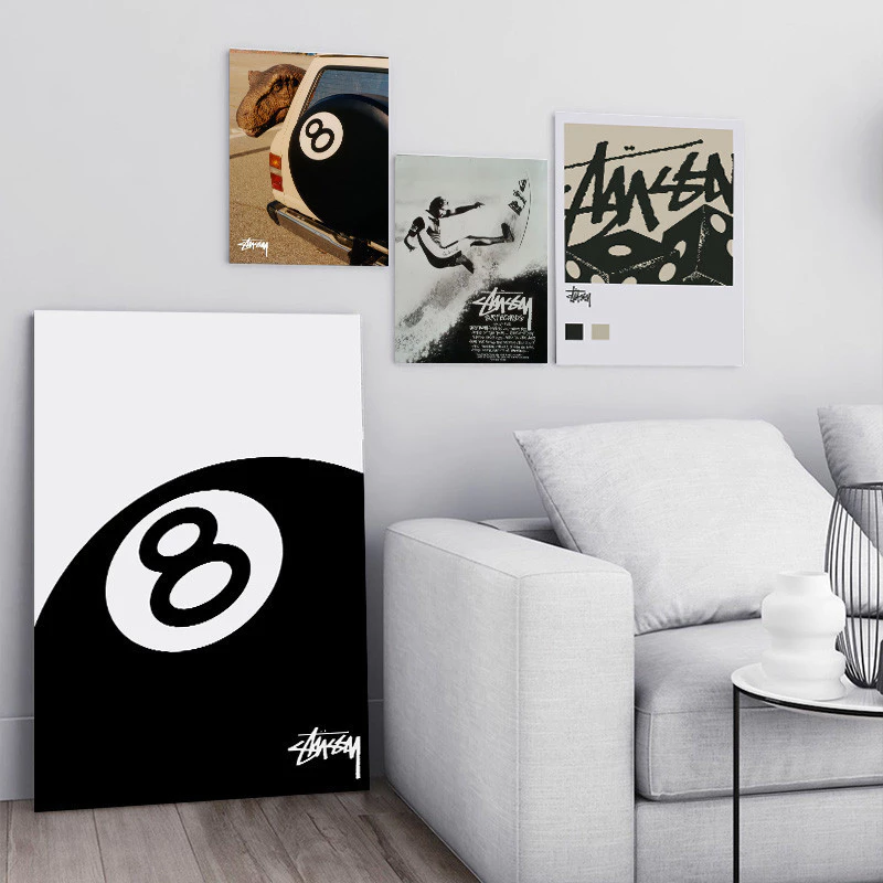 No. 8 Billiard Poster Victory Canvas Black And White Poster Billiard Room Decoration Wall Painting Interior Decoration