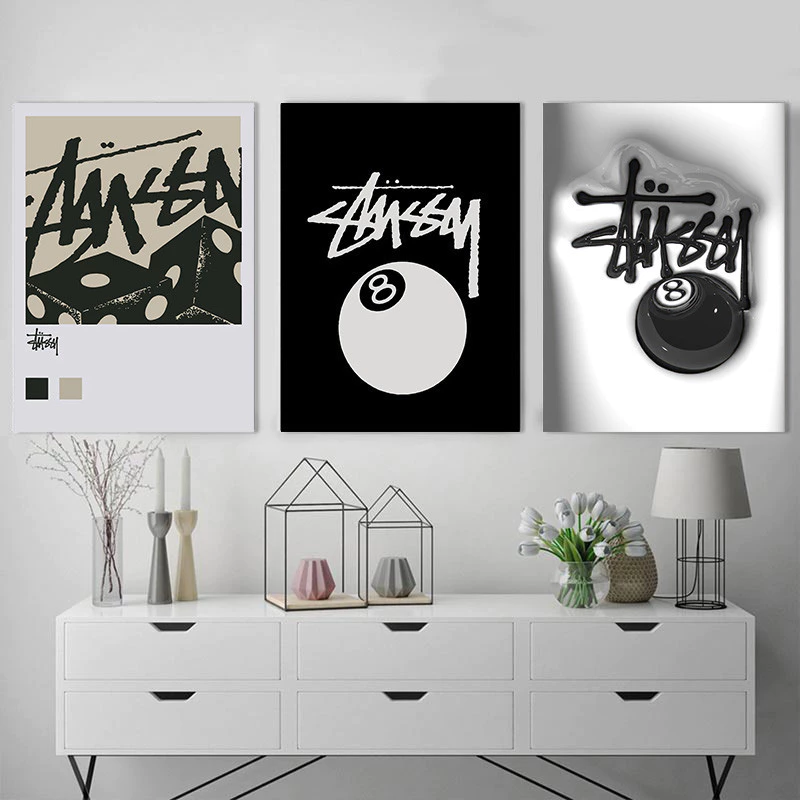 No. 8 Billiard Poster Victory Canvas Black And White Poster Billiard Room Decoration Wall Painting Interior Decoration