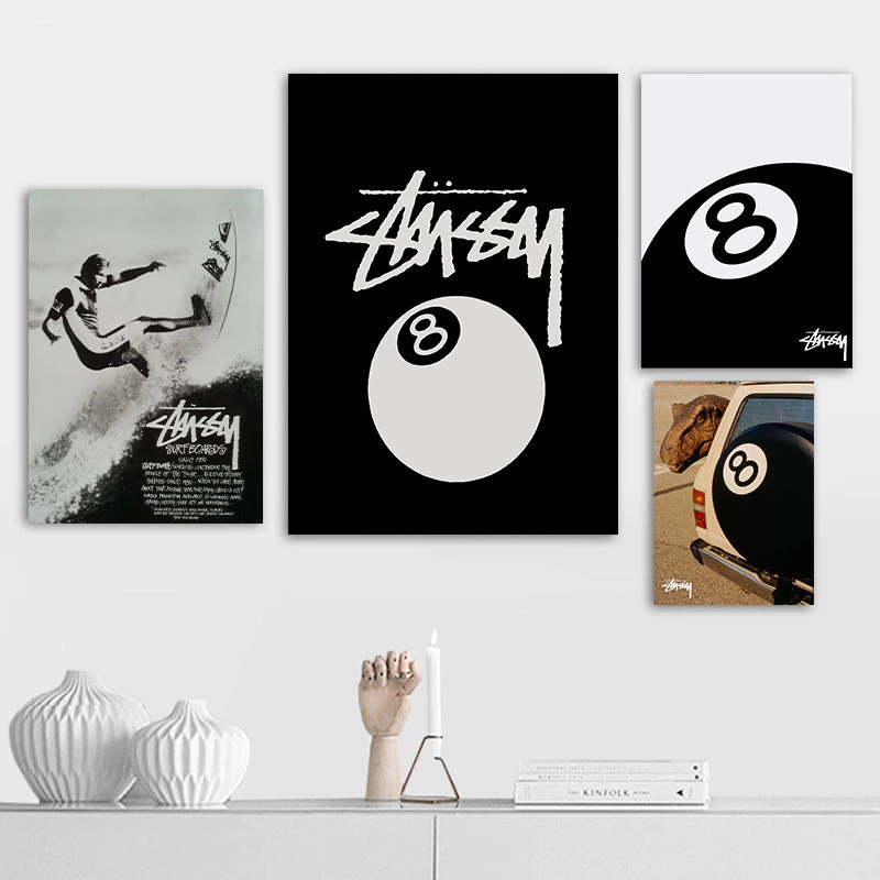 No. 8 Billiard Poster Victory Canvas Black And White Poster Billiard Room Decoration Wall Painting Interior Decoration