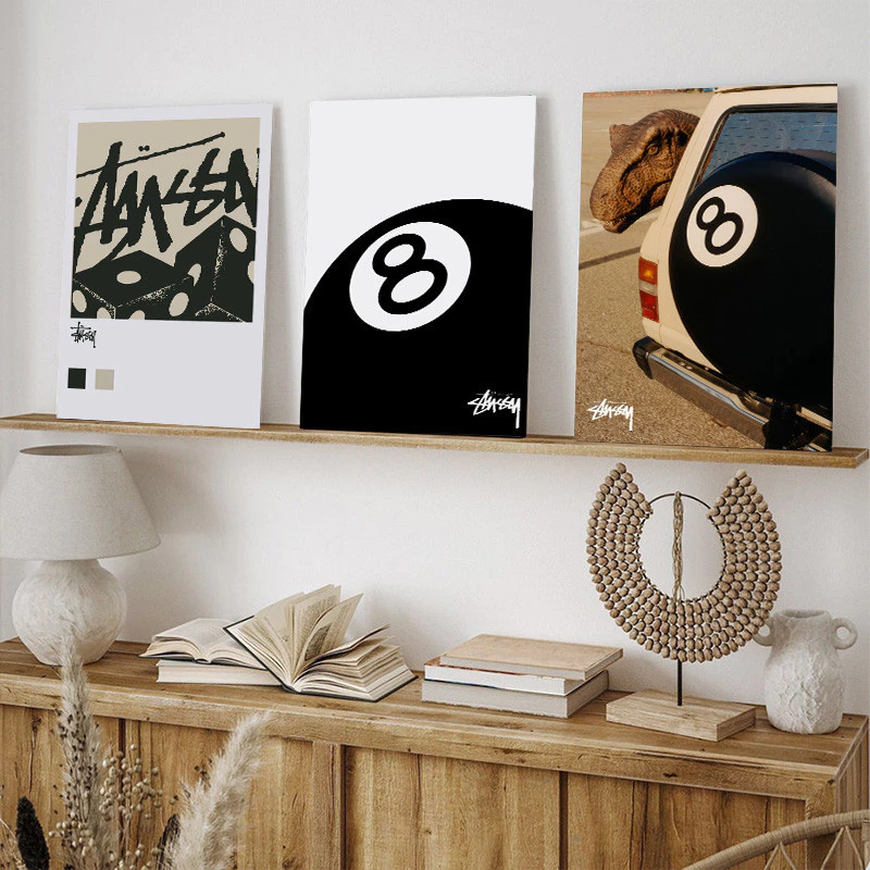 No. 8 Billiard Poster Victory Canvas Black And White Poster Billiard Room Decoration Wall Painting Interior Decoration