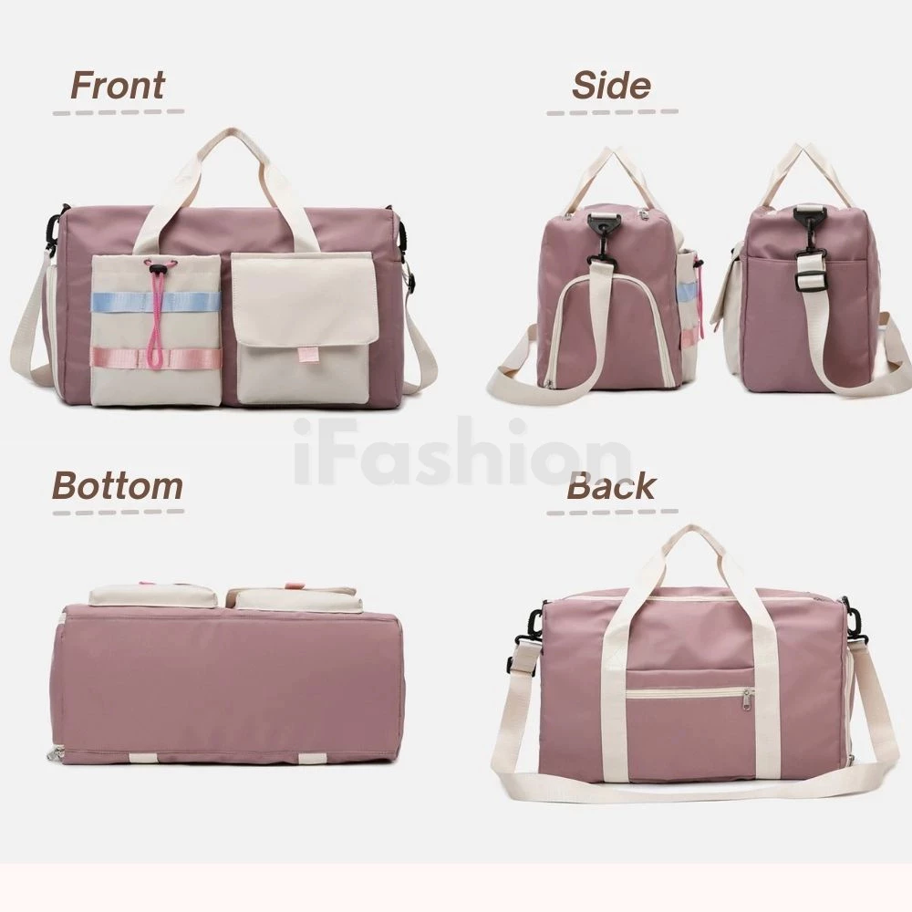 iFASHION 1933 Stylish Cross Border Water Repellent Fitness Gym Bag Large Capacity Dry And Wet Separation Travel Bag