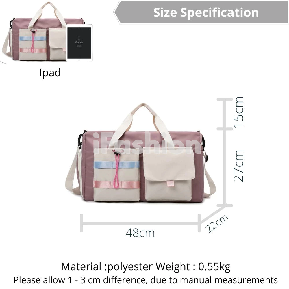 iFASHION 1933 Stylish Cross Border Water Repellent Fitness Gym Bag Large Capacity Dry And Wet Separation Travel Bag