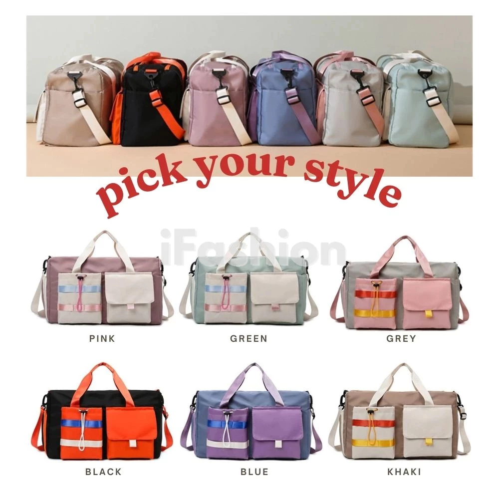 iFASHION 1933 Stylish Cross Border Water Repellent Fitness Gym Bag Large Capacity Dry And Wet Separation Travel Bag