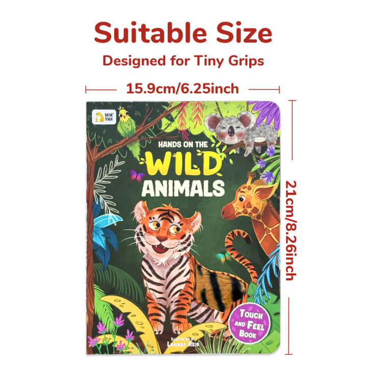 BEAR TALE Touch Book Wildlife Tiger Lion And Monkey Early Learning Educational Story Book