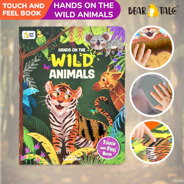 BEAR TALE Touch Book Wildlife Tiger Lion And Monkey Early Learning Educational Story Book