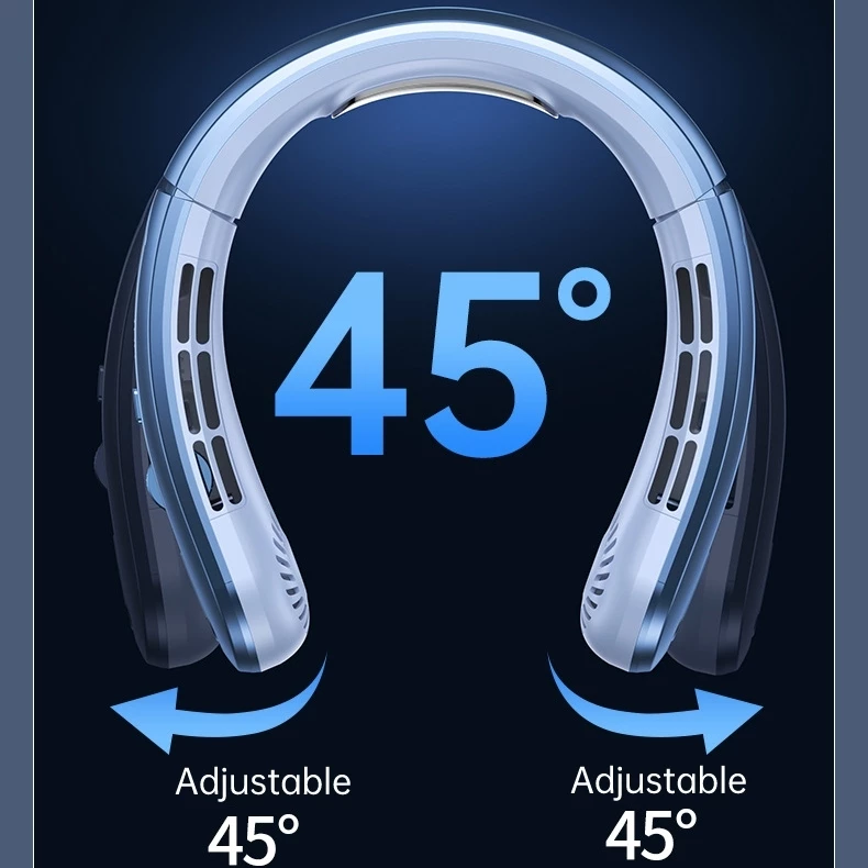 Neck Fan Portable Rechargeable Fan 10000mAh Battery 100 Gear Setting Strong Cooling Wind Adjustable With LED Screen