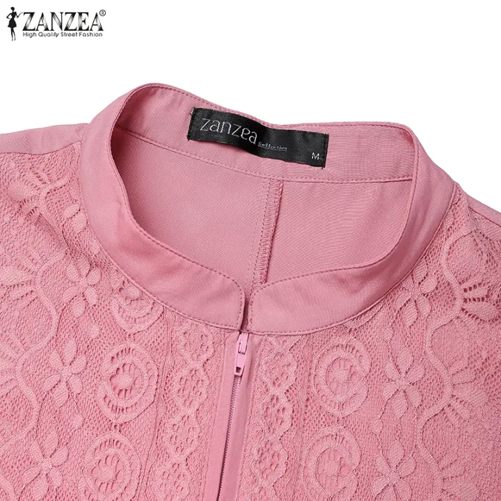 ZANZEA Muslimah Women Muslim Fashion Long Sleeve Fake Two Pieces Dresses O Neck Maxi Plain Dress #0324