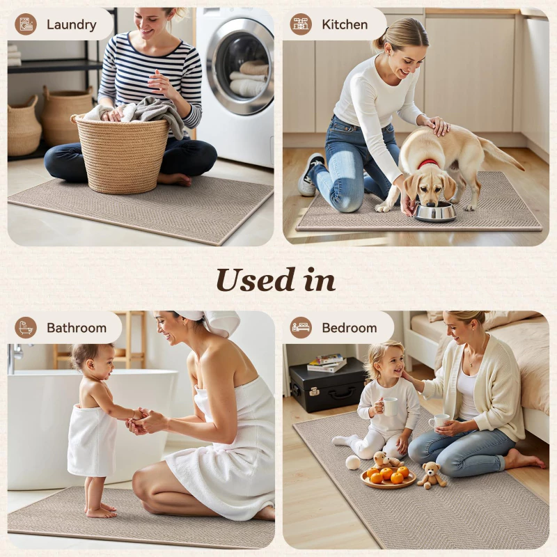 SEVENWOOD Karpet Dapur Alas Kaki Dapur Kitchen Carpet Anti Slip Mat Waterproof Absorbent Washable Floor Mat Tikar Rumah