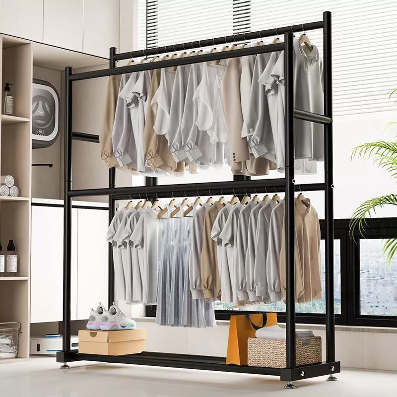 SEVENWOOD Clothes Rack Rak Baju Penyangkut Besi Rack Steel Hanger Organizer Baju Rak Baju Clothing Display 100-150CM