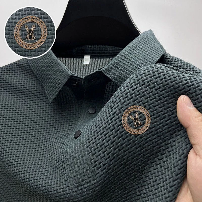 Quick-drying Polo Shirt for Men Ice Silk Short Sleeve T-shirt Mesh Breathable Polo Shirt