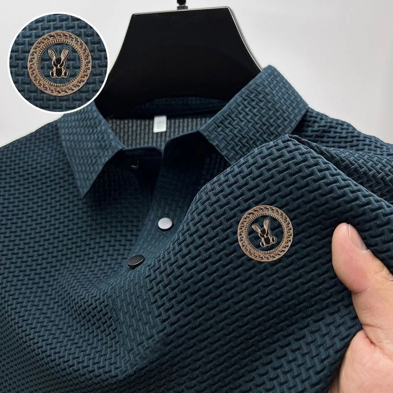 Quick-drying Polo Shirt for Men Ice Silk Short Sleeve T-shirt Mesh Breathable Polo Shirt