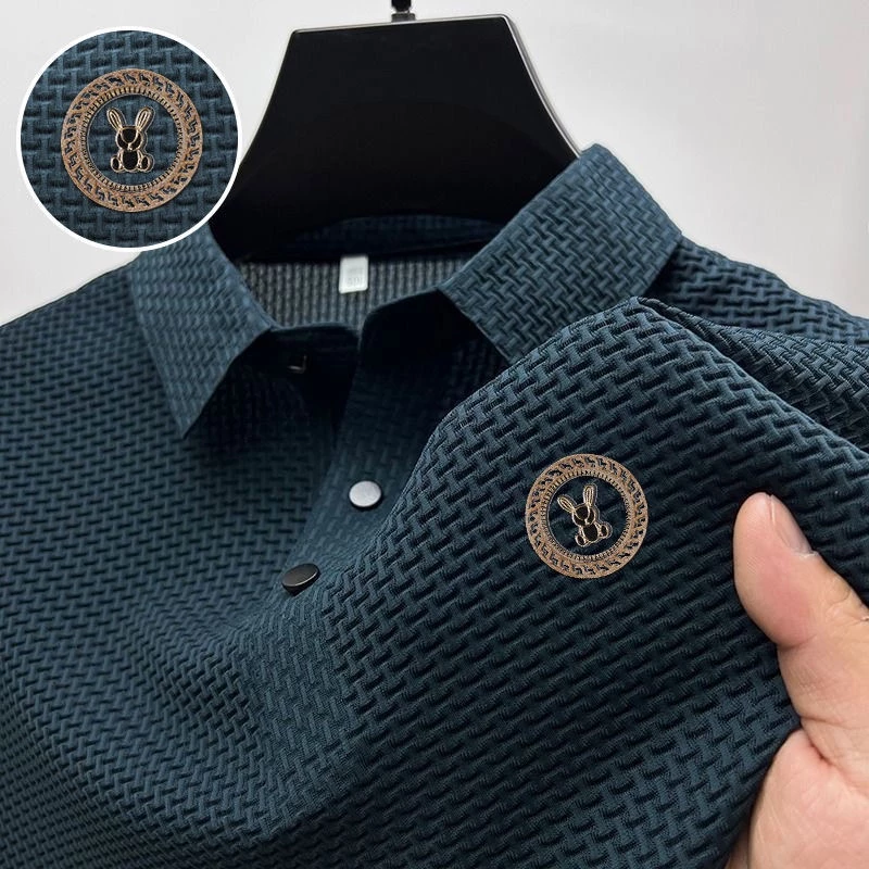 Quick-drying Polo Shirt for Men Ice Silk Short Sleeve T-shirt Mesh Breathable Polo Shirt