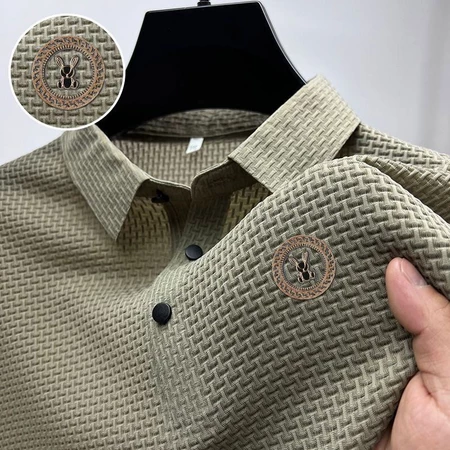 Quick-drying Polo Shirt for Men Ice Silk Short Sleeve T-shirt Mesh Breathable Polo Shirt