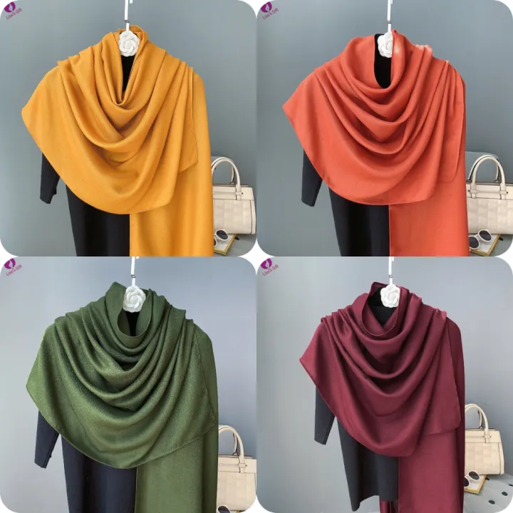Ready stockmyNew Hot Basic style solid plain women cotton linen wideshawl non transparent comfy hijabs muslim fashion headwrap cotton viscose scarf