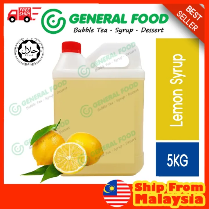 HALAL Lemon Syrup (5kg) 柠檬浓缩果汁 - Taiwan import cafe restaurant commercial use Cordial Concentrate Calamansi Fruit Juice Taiwan Bubble Tea