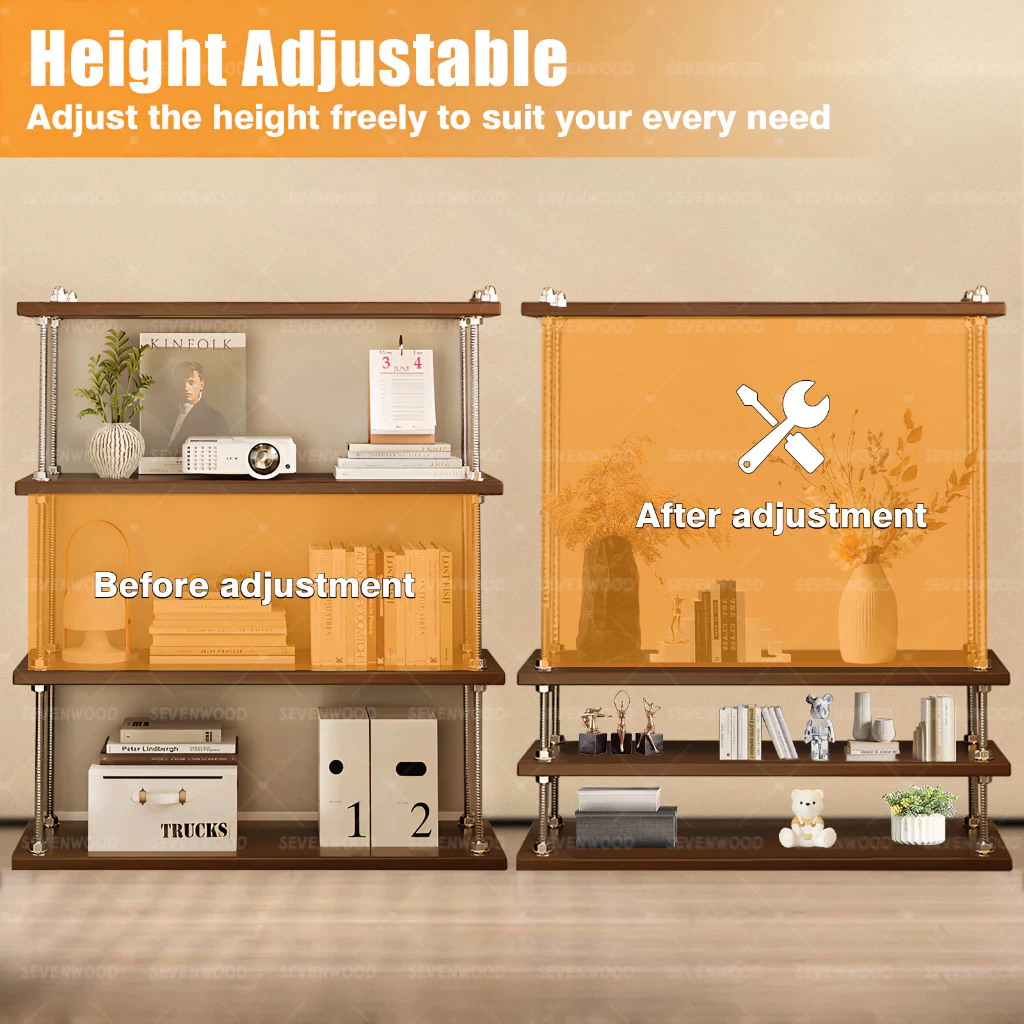 SEVENWOOD Adjustable Storage Rack Organizer Shelf Rak Nordic/Simple Kitchen Rack/Shoe Rack/Flower Rack